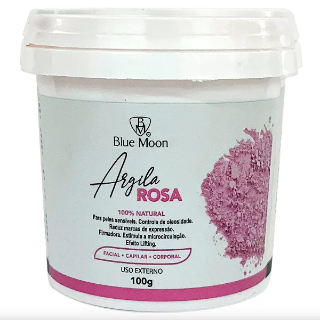 Argila Rosa Facial, Capilar e Corporal 100% Natural Blue Moon